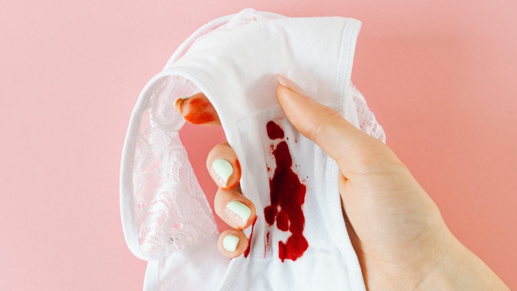 blood on underwear with breakthrough bleeding or spotting